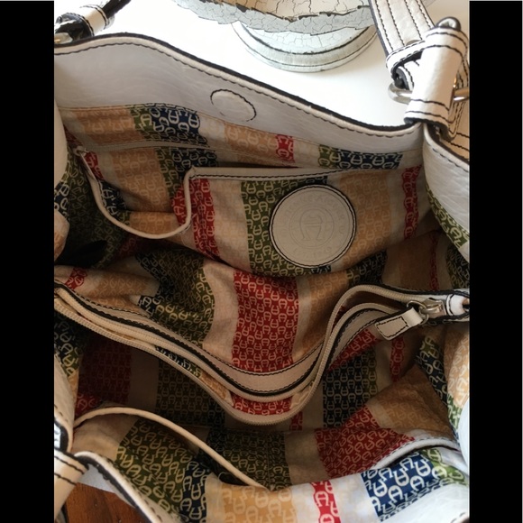 VTG ETIENNE AIGNER White Leather Satchel Bag. - Picture 8 of 8